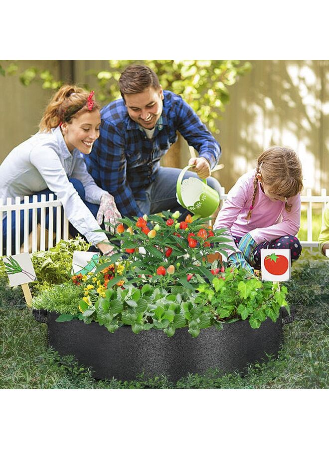 LAMAY 2 Pcs Large Grow Bags, Round Fabric Raised Planting Bed?Fabric Raised Planting Bed Round Garden Grow Bags Heavy Duty Breathable Fabric Raised Planter Container for Gardening Vegetables - Image 5
